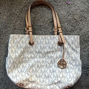 Michael Kors Beige Signature Tote Bag